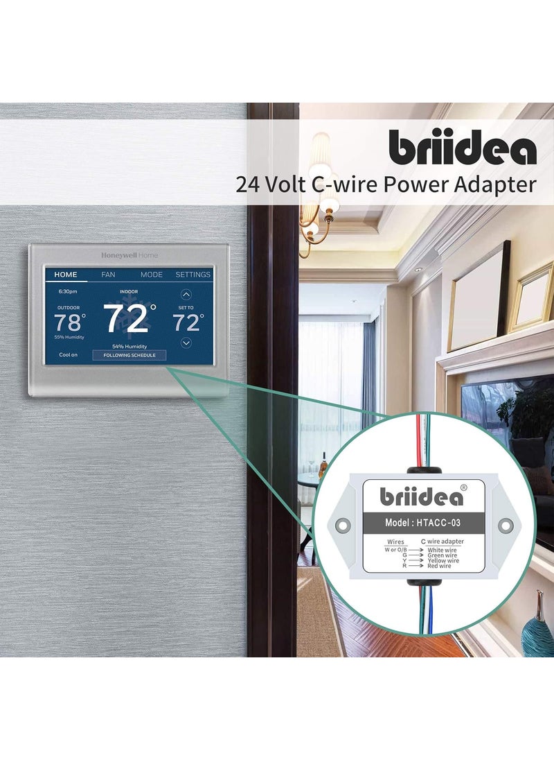 briidea Briidea Cwire Power Adapter Use for 24V Honeywell Home Thermostats White  - Image 5
