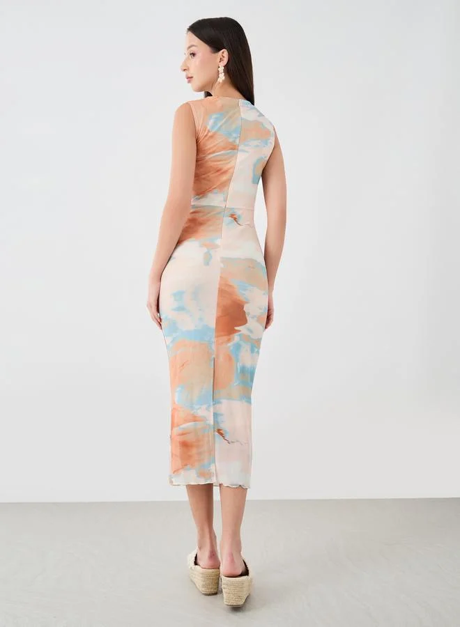 Take Two Watercolor Ruched Dress