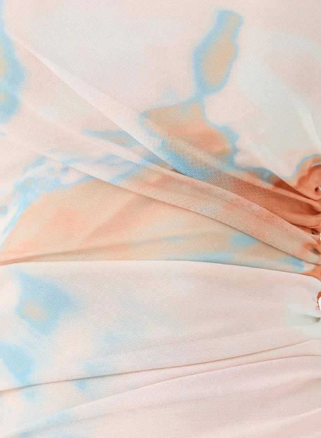 Take Two Watercolor Ruched Dress