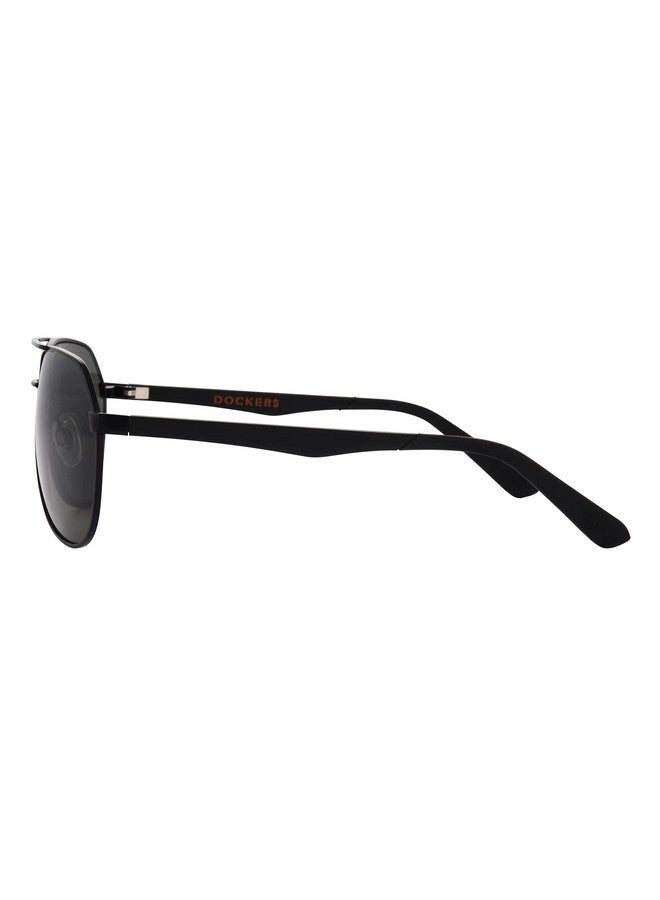DOCKERS Men'S Crew Aviator Sunglasses Black 61 Mm - Image 3