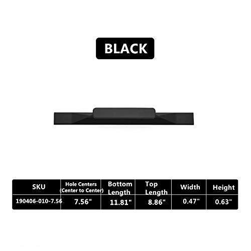 Shozafia Kitchen Cabinet Pulls - Black Cabinet Handles - 5 Pack Long Cabinet Hardware for Drawers Dresser Furniture Pulls (7.56 inches Hole Center -11.81 inches Length) - Image 4