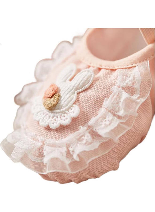 Tiejian Arrow Children'S Dance Shoes Rabbit Lace Ballet Dance Shoes Girls Chinese Dance Practice Shoes Flesh Pink 26 - Image 1
