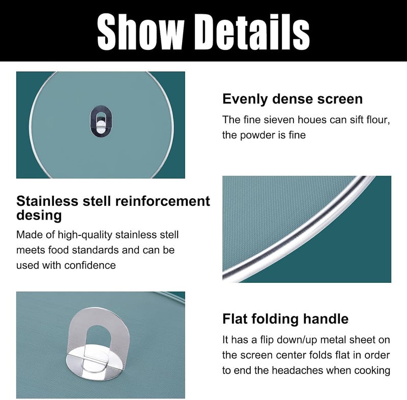 Splatter Guard, 2Pack Large 13 Inch and Small 10 Inch Shield Stainless Steel Splatter Shield Set, Grease Splatter Screen Universal for Frying Pan Stainless Steel Oil Splash Guard - Image 3