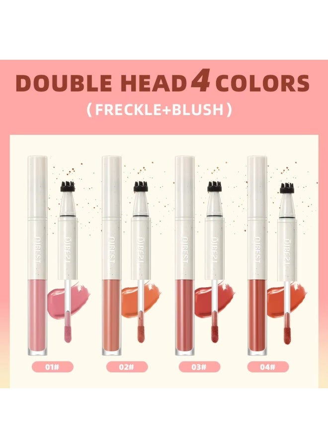 QiBest Blush Freckle Pen Natural 2 in 1 Liquid Blush and Freckle Stamp for Summer Makeup Long Lasting Sweatproof Quick Dry, Natural Lifelike Freckle Pen Tint Marker - Image 3