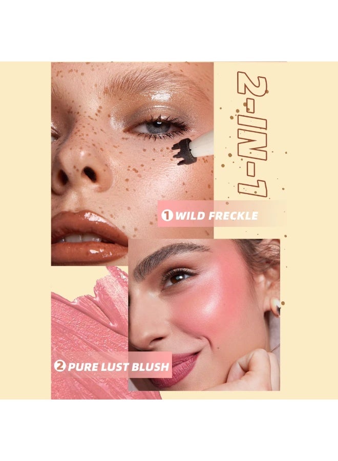 QiBest Blush Freckle Pen Natural 2 in 1 Liquid Blush and Freckle Stamp for Summer Makeup Long Lasting Sweatproof Quick Dry, Natural Lifelike Freckle Pen Tint Marker - Image 4