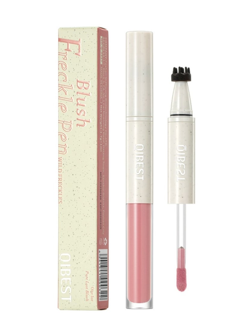 QiBest Blush Freckle Pen Natural 2 in 1 Liquid Blush and Freckle Stamp for Summer Makeup Long Lasting Sweatproof Quick Dry, Natural Lifelike Freckle Pen Tint Marker - Image 1