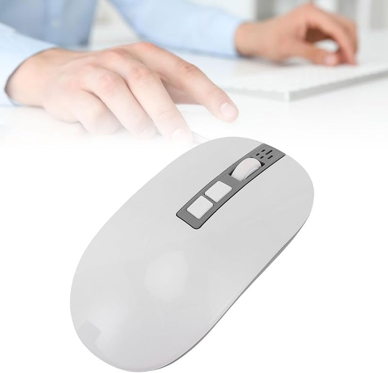 فوكيتي AI ماوس بلوتوث مع النسخ الصوتي والترجمة والتلخيص لـ GPT للكمبيوتر الشخصي والكمبيوتر المحمول باللون الأبيض - Image 4