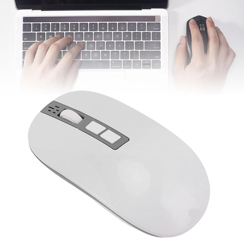 فوكيتي AI ماوس بلوتوث مع النسخ الصوتي والترجمة والتلخيص لـ GPT للكمبيوتر الشخصي والكمبيوتر المحمول باللون الأبيض - Image 3