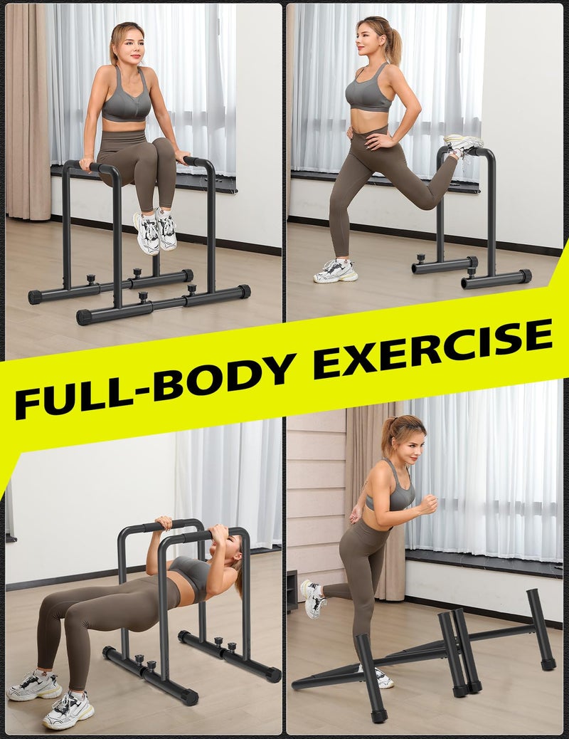 Dripex 1100lbs Adjustable Dip Bar Heavy Duty Steel Dip Station, Home Dip Stand with Two Safety Connectors, Parallel Bars Dip Equipment for Calisthenics, Strength Training - Image 5