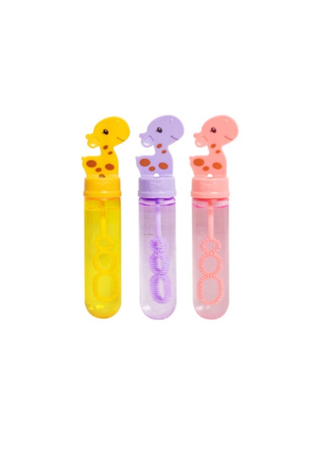 DAT Giraffe Bubble Wands Set for Kids – 3-Pack Colorful Bubble Toys, 14cm Height – Fun Outdoor Party Favor for Toddlers & Children – Safe Non-Toxic Soap Solution – Assorted Colors - Image 2