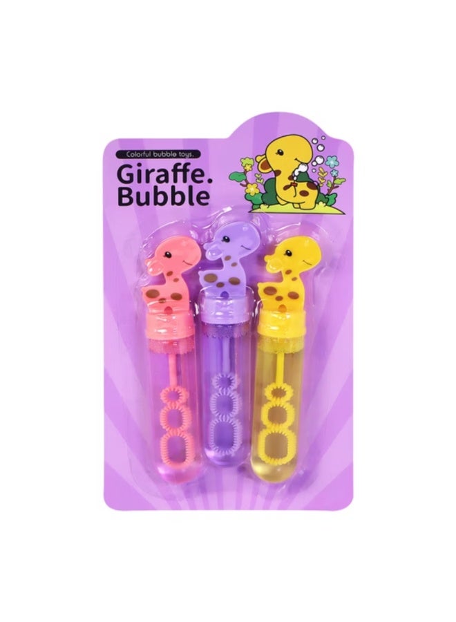 DAT Giraffe Bubble Wands Set for Kids – 3-Pack Colorful Bubble Toys, 14cm Height – Fun Outdoor Party Favor for Toddlers & Children – Safe Non-Toxic Soap Solution – Assorted Colors - Image 4