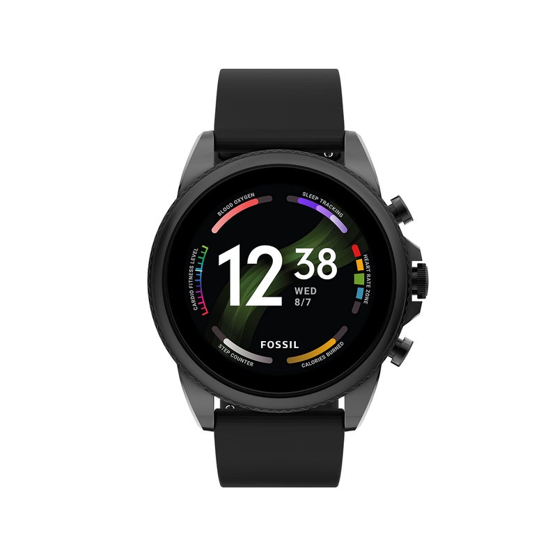 FOSSIL Fossil Men's Gen 6 44mm Stainless Steel and Silicone Touchscreen Smart Watch, Color: Black (Model: FTW4061V)  - Image 1