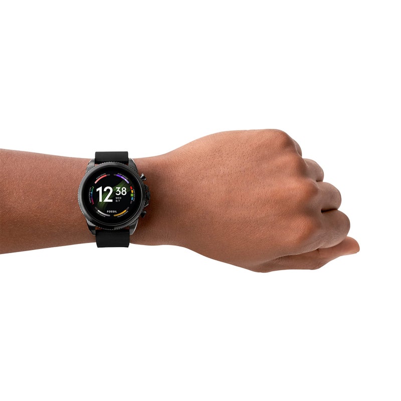 FOSSIL Fossil Men's Gen 6 44mm Stainless Steel and Silicone Touchscreen Smart Watch, Color: Black (Model: FTW4061V)  - Image 5