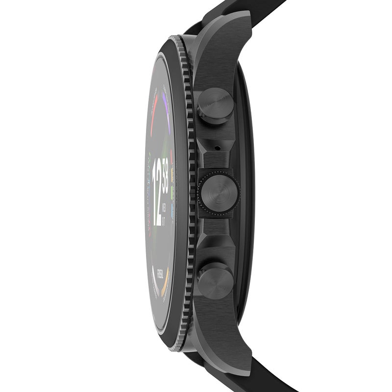 FOSSIL Fossil Men's Gen 6 44mm Stainless Steel and Silicone Touchscreen Smart Watch, Color: Black (Model: FTW4061V)  - Image 2