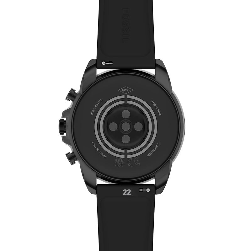 FOSSIL Fossil Men's Gen 6 44mm Stainless Steel and Silicone Touchscreen Smart Watch, Color: Black (Model: FTW4061V)  - Image 4