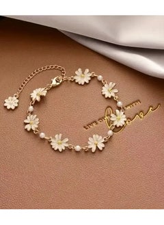 Home Clearance Sale Vintage-Inspired Daisy Flower Anklet | Alloy with Faux Accents | Adjustable Chain for Women | Elegant Floral Design | Versatile Daily Wear | Chic Summer Accessory  - Image 2