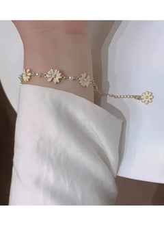 Home Clearance Sale Vintage-Inspired Daisy Flower Anklet | Alloy with Faux Accents | Adjustable Chain for Women | Elegant Floral Design | Versatile Daily Wear | Chic Summer Accessory  - Image 4