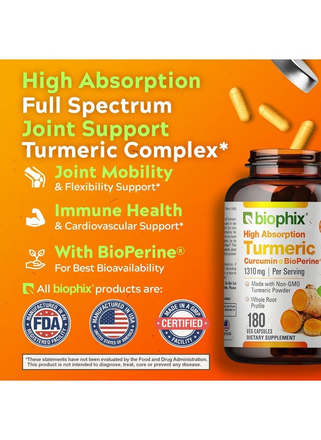 biophix Organic Turmeric Curcumin 1310 mg 180 Vcaps with BioPerine - Powerful Antioxidant - Supports Immune and Joint Health - pzsku/Z678F233B40101CC2BB0DZ/45/_/1739864132/401113dd-ec7f-4564-a9c0-ec1a8287af03