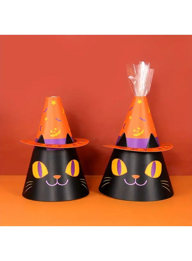 5 Pack Halloween Party Favor Boxes B03 Easy Assembly Candy Cartoon Cat Design for Trick or Treat Decor - Image 5