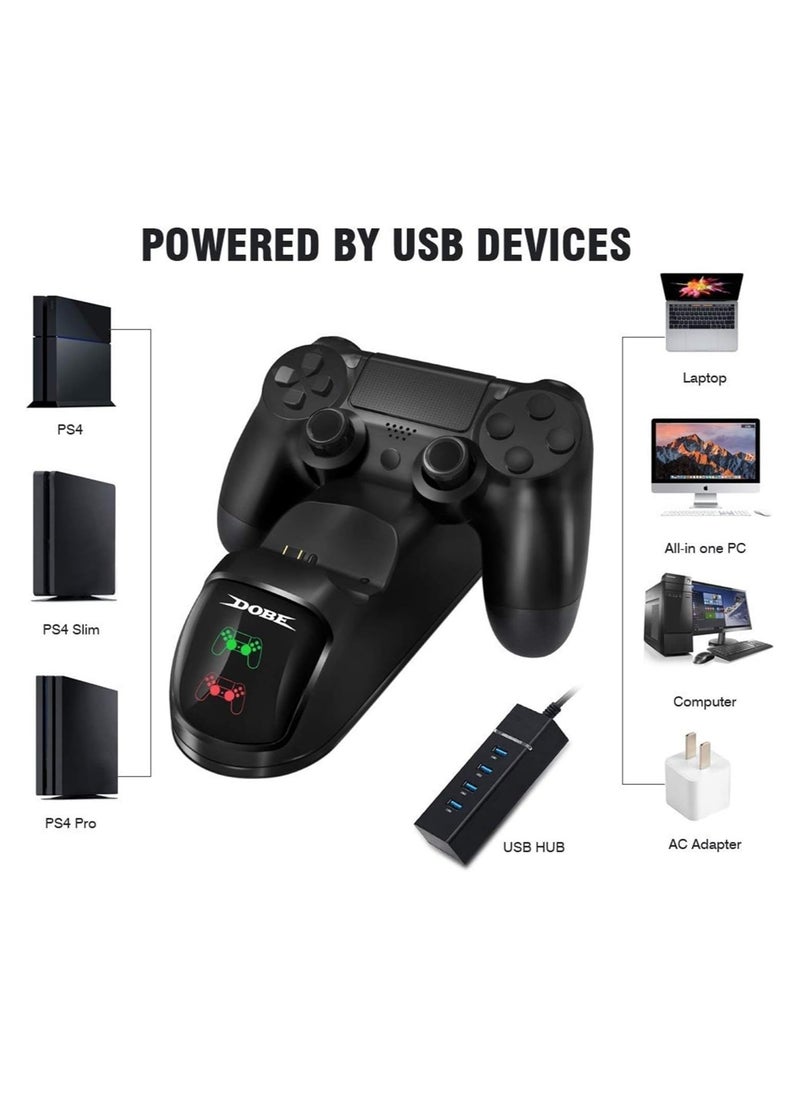 DOBE DOBE Dual Shock 4 Controller Charging Docking Station with LED Light Indicators and Bottom Light for PS4, PS4 Slim, PS4 Pro Controller  - Image 2