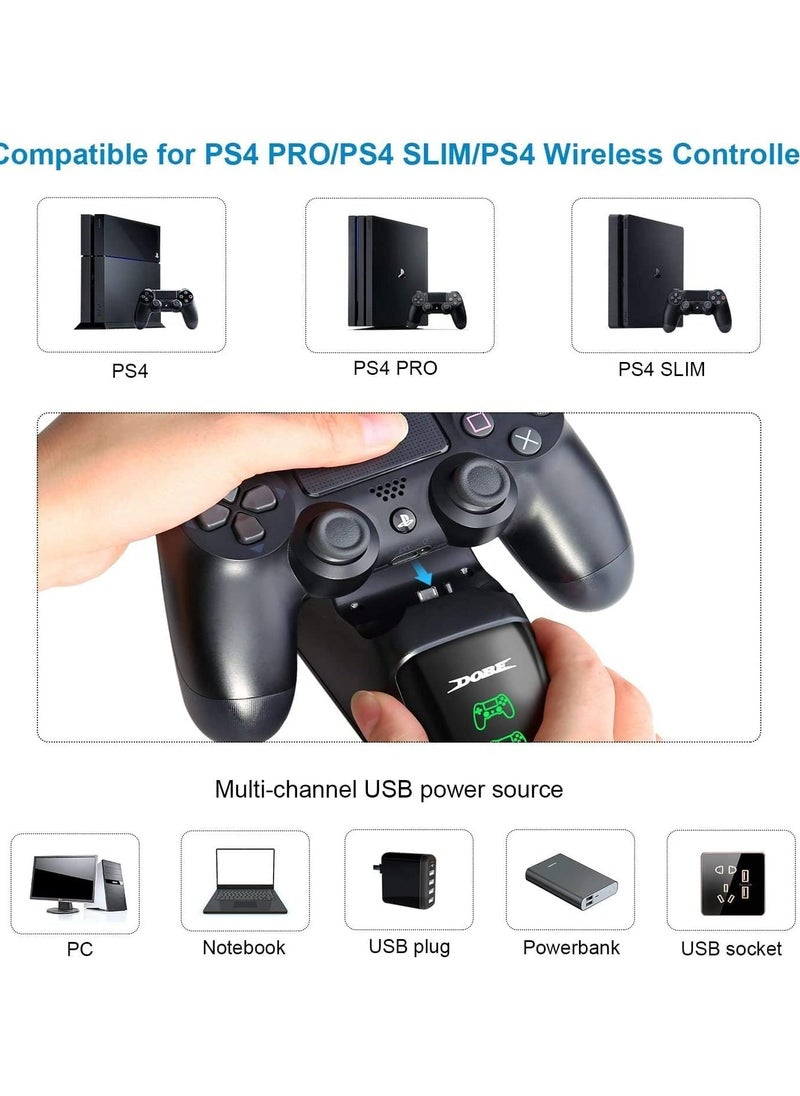 DOBE DOBE Dual Shock 4 Controller Charging Docking Station with LED Light Indicators and Bottom Light for PS4, PS4 Slim, PS4 Pro Controller  - Image 3