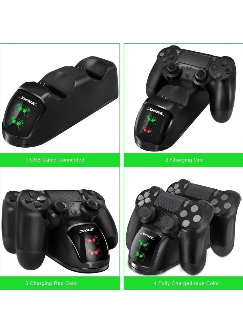 DOBE DOBE Dual Shock 4 Controller Charging Docking Station with LED Light Indicators and Bottom Light for PS4, PS4 Slim, PS4 Pro Controller  - Image 4