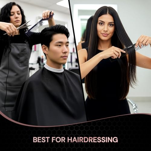 IKONIC Carbon Comb CC-008 Black – Ionic Coating for Static-Free Styling, Dual Teeth for both Thick and Thin Hair Type with Hair Picker for Precision Sectioning - Image 4