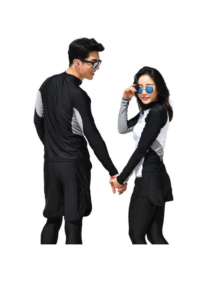 Skin-friendly Women'S Long-Sleeve Wetsuit, Sun Protection, Two-Piece, Slim-Fit, Slimming, Snorkeling Swimwear, Men'S Jellyfish Suit Set - Image 2