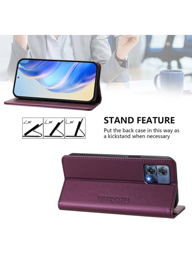 S-TOP Case For Motorola Moto S30 Pro / Edge 30 Fusion RC01 Dual-Folded Magnetic Suction RFID Leather Phone Case - Image 4