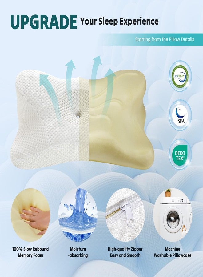 NEWBULIG Cervical Neck Pillow, Ergonomic Memory Foam Pillow for Neck Pain Relief, Contour Bed Pillow with Neck Support for Side, Back & Stomach Sleepers, Queen, White - Image 5