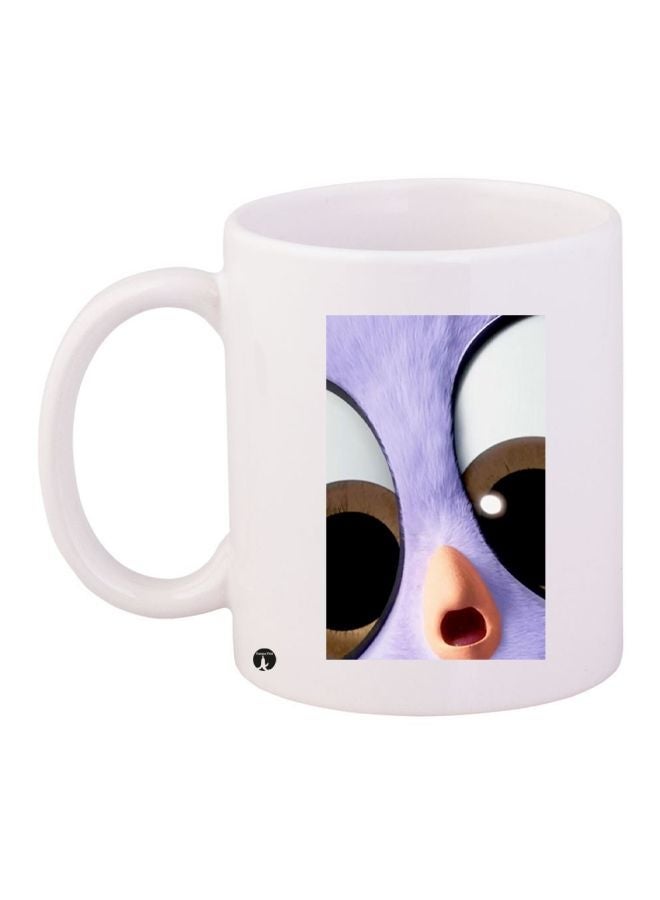 Cartoon Printed Coffee Mug White/Purple/Black 11ounce