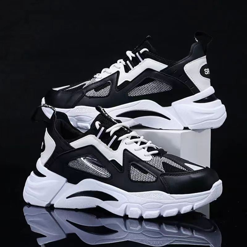 Cross-border 2024 New Mens Shoes Spring and Autumn Breathable Mesh Shoes Mens Casual Sports Thick Sole Increased Torre Shoes white blue - Image 5