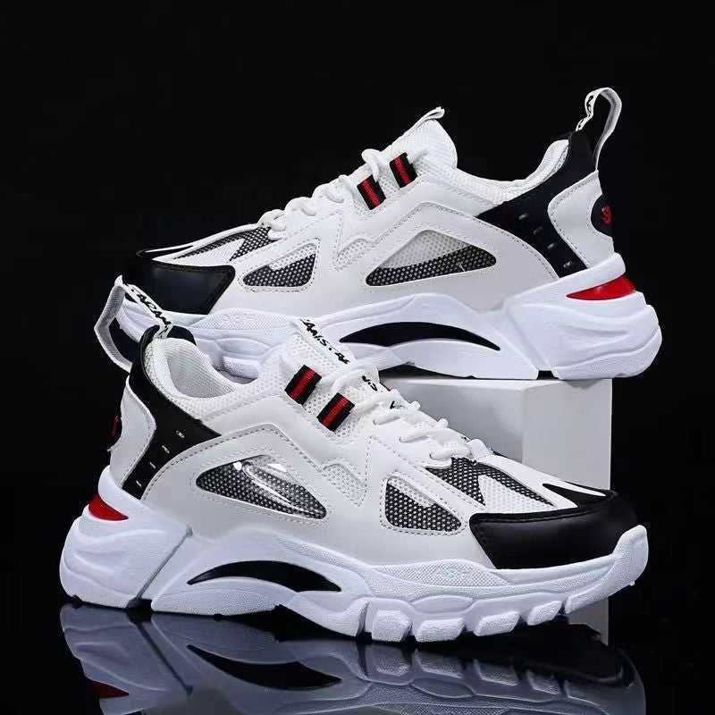 Cross-border 2024 New Mens Shoes Spring and Autumn Breathable Mesh Shoes Mens Casual Sports Thick Sole Increased Torre Shoes white blue - Image 2