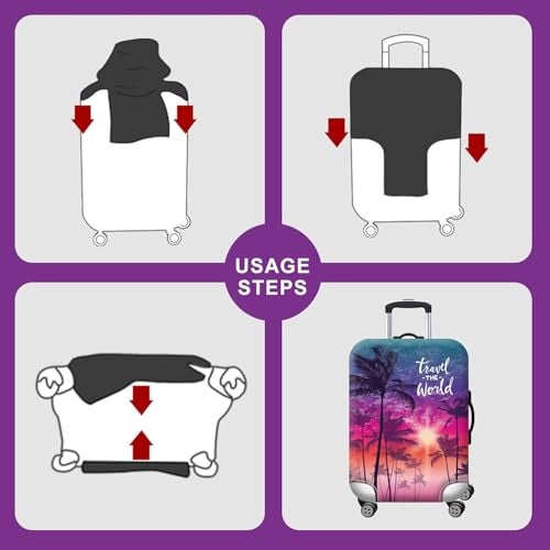 Handcuffs Luggage Cover Trolley Travel Covers, Washable Dust Proof Anti-Scratch Suitcase Protector (Multicolour-Shaded, S (18"-22")) - Image 5