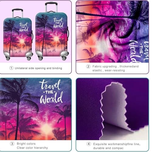 Handcuffs Luggage Cover Trolley Travel Covers, Washable Dust Proof Anti-Scratch Suitcase Protector (Multicolour-Shaded, S (18"-22")) - Image 2