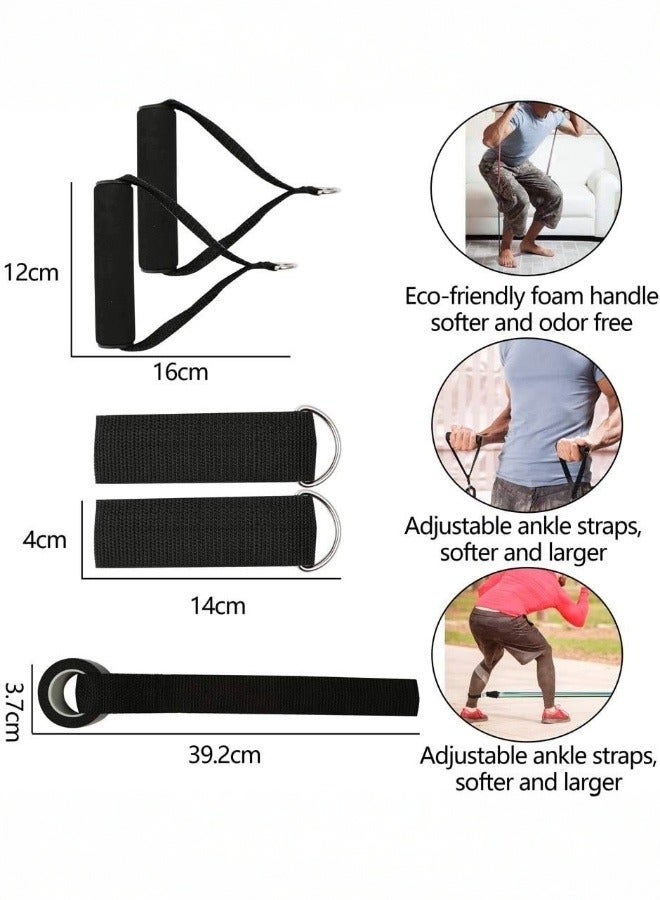 Generic Resistance Bands Set for Exercise, Stretching and Workout Toning Tube Kit with Foam Handles, Door Anchor, Ankle Strap and Carrying Bag for Men, Women (150 LB)  - Image 4