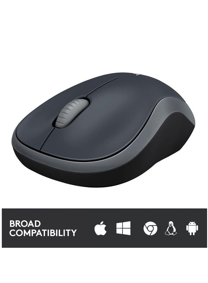 Logitech M185 2.4GHz Wireless Mouse with USB Nano Receiver, 12 Month Battery Life, 1000 DPI Optical Tracking, Left and Right Handed Users, Compatible with PC, Mac and Laptop - Black - Image 2