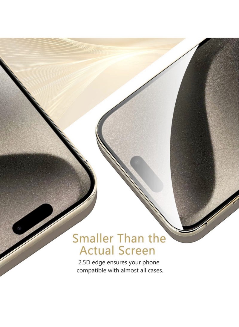 DUSALA [2 Pack] Tempered Glass Screen Protector for iPhone 15 Pro [6.1 inch], Premium HD Case Friendly Screen Protector Film - Image 4