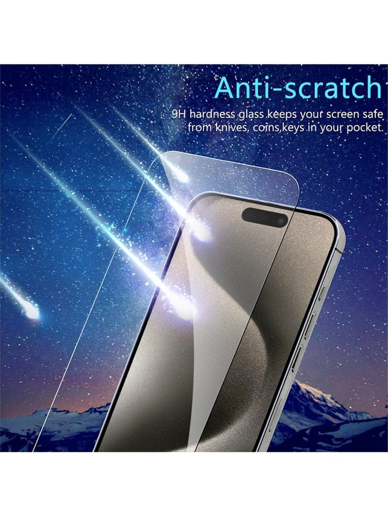 DUSALA [2 Pack] Tempered Glass Screen Protector for iPhone 15 Pro [6.1 inch], Premium HD Case Friendly Screen Protector Film - Image 5