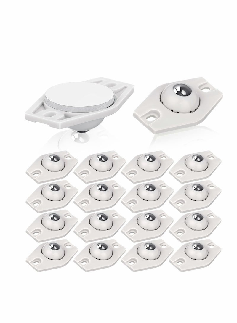 Excefore Self Adhesive Wheels Mini Fixed Wheels Caster Boxes Plastic Wheel Sticky Caster Carton Wheels for Box Bottom Storage Rack DIY Toy Car Bin Storage 24 Pieces  - Image 1