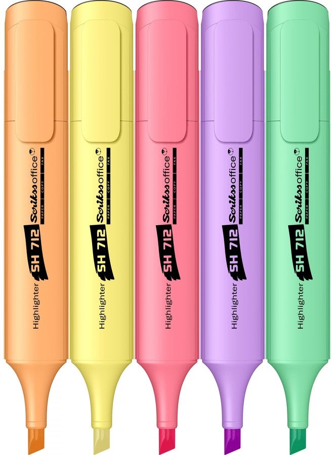 Scrikss Pastel Aesthetic Cute Highlighter Pen | Chisel Tip | Colored Pen Set | Cute Stationery for Study - Image 2