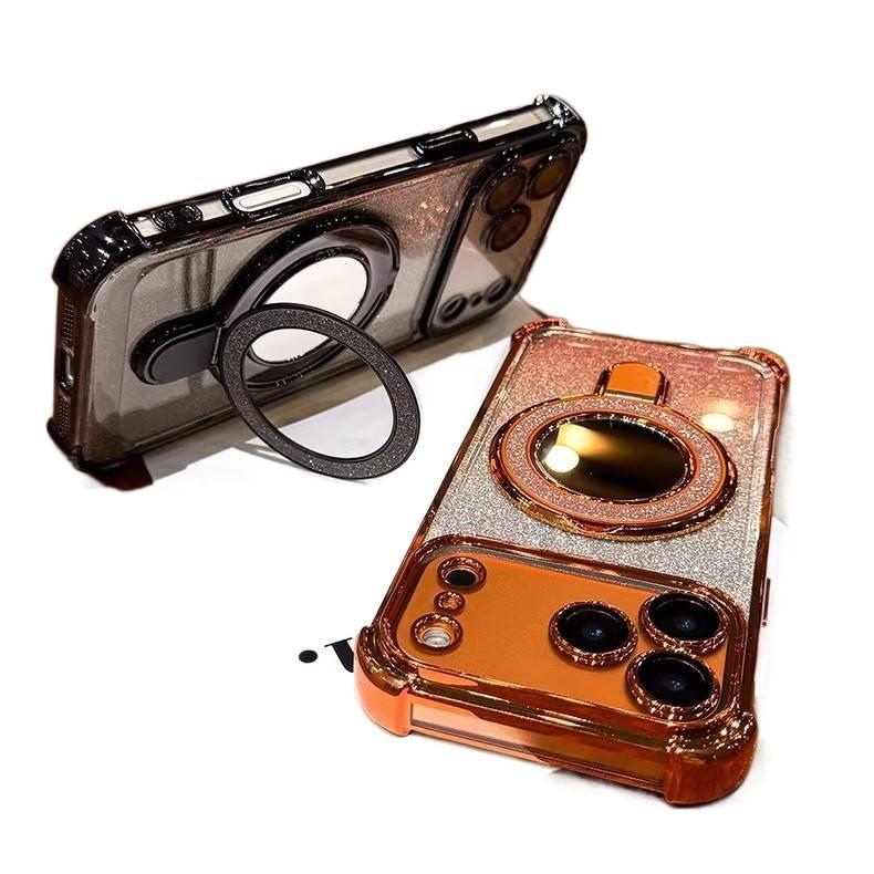 غطاء واقي لـ iPhone 15 / 15 Plus / 15 Pro / 15 Pro Max مع حماية من السقوط وحامل قائم مع مقاوم للصدمات مع مغناطيس قوي باللون بنفسجي مغناطيسي بوظيفة حامل - Veloris - Image 3