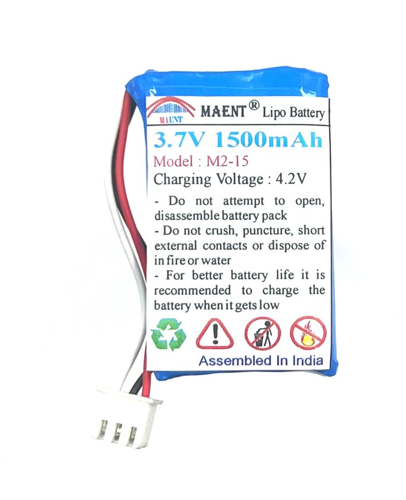MAENT ® 3.7V 1000mah 1500mah 2000mah Replacement Lipo Polymer Battery for Beetel F2N F1N F3 4G GSM Fixed Wireless Landline Phone Cordless Phone (Only for Beetel Phone) (1500mah) - Image 1