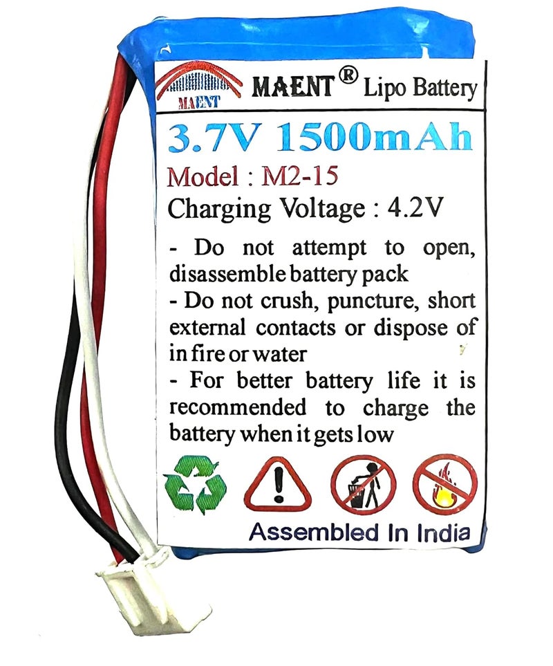 MAENT ® 3.7V 1000mah 1500mah 2000mah Replacement Lipo Polymer Battery for Beetel F2N F1N F3 4G GSM Fixed Wireless Landline Phone Cordless Phone (Only for Beetel Phone) (1500mah) - Image 3