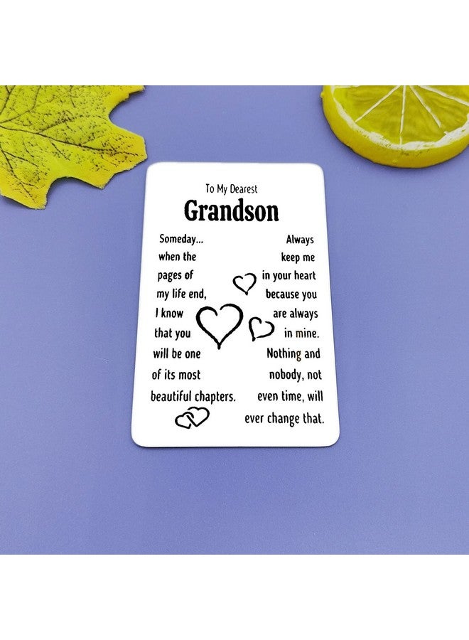 Jielahua Grandson Birthday Graduation Christmas Thanksgiving Wedding Gift Engraved Wallet Insert Card, Silver, 55X86Mm  - Image 3