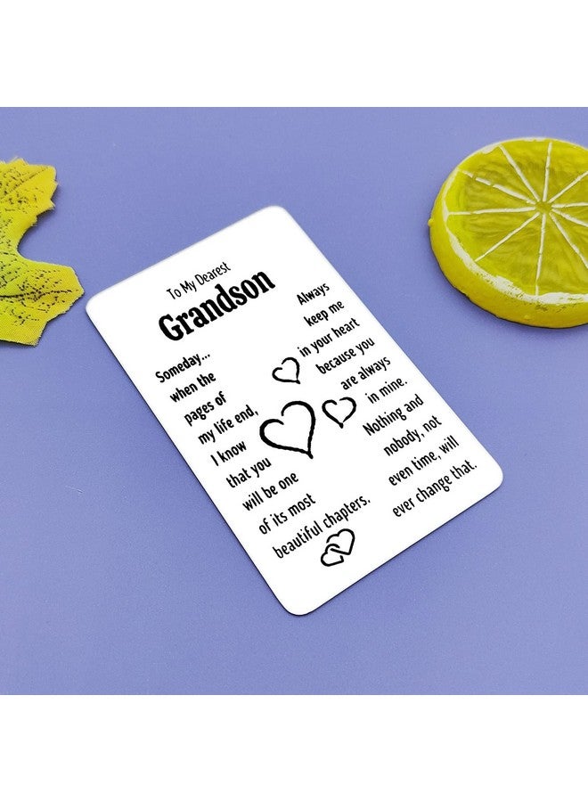 Jielahua Grandson Birthday Graduation Christmas Thanksgiving Wedding Gift Engraved Wallet Insert Card, Silver, 55X86Mm  - Image 5