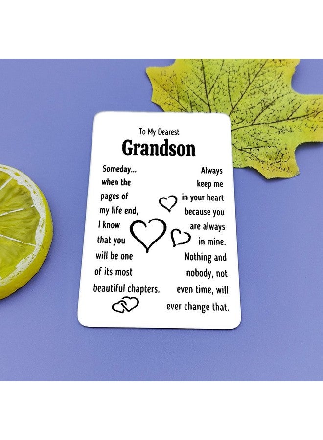 Jielahua Grandson Birthday Graduation Christmas Thanksgiving Wedding Gift Engraved Wallet Insert Card, Silver, 55X86Mm  - Image 2