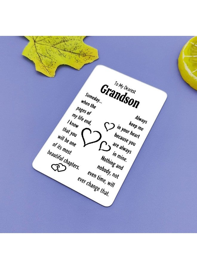 Jielahua Grandson Birthday Graduation Christmas Thanksgiving Wedding Gift Engraved Wallet Insert Card, Silver, 55X86Mm  - Image 4