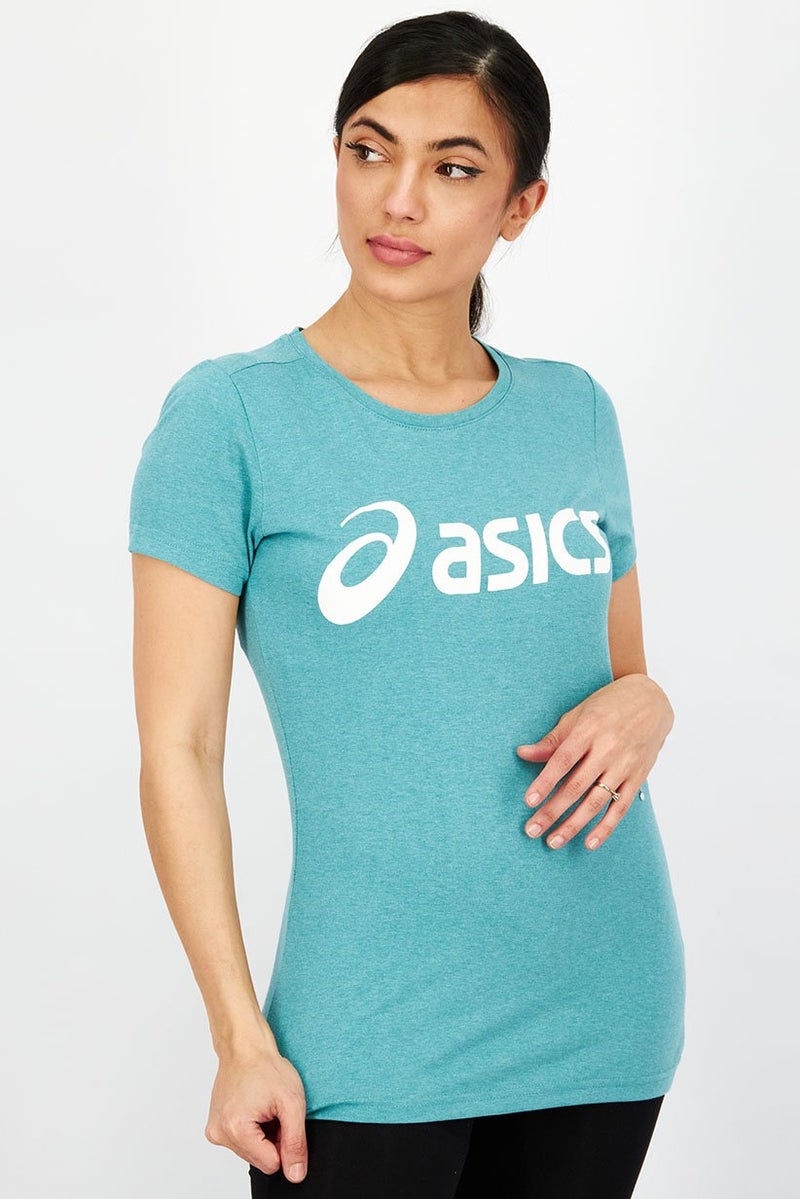asics Women  Regular Fit Short Sleeve Training Top, Green - Image 1