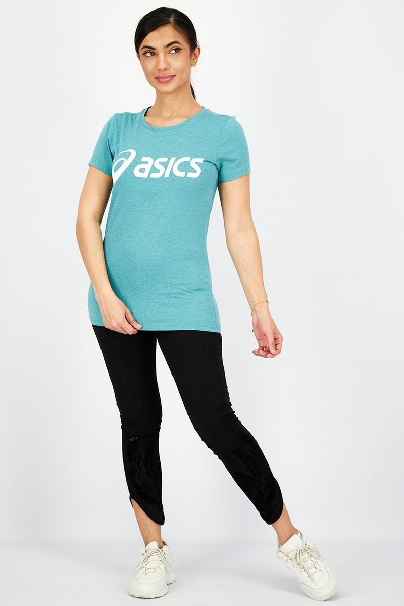 asics Women  Regular Fit Short Sleeve Training Top, Green - Image 2